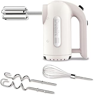 Dualit Hand Mixer | Canvas White, 400 W, 4 Speed Settings, Retractable Cord | Ideal for Baking with Flat Beaters, Dough Hooks & Whisk Attachments |For Mixing Cakes, Bread Dough, Egg Whites | 89303