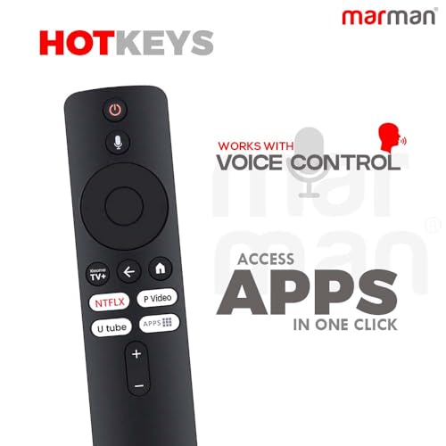 Image of Marman Compatible for Mi Tv Remote Control Orginal for Smart LED UHD HD 4k Android Redmi Xiaomi Television Remote with Bluetooth and Voice Command Feature - Pairing Must