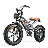 JANSNO Electric Bikes for Adults with 65Nm Motor, 48V/17Ah New upgraded battery and Dual Shock Absorber, 20" x 4.0 All-terrain wide tire Electric Bicycle, Multiple performance modes can be unlocked