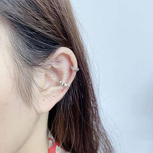 Love Heart Ear Cuffs Wrap Earrings Sterling Silver 925 For Women Girls Minimalist Eterntiy Love Non Piercing Cartilage Conch Cuff Huggie Hoop Clip On Earring Adjustable Fashion Jewelry Birthday Gifts #TOP1
