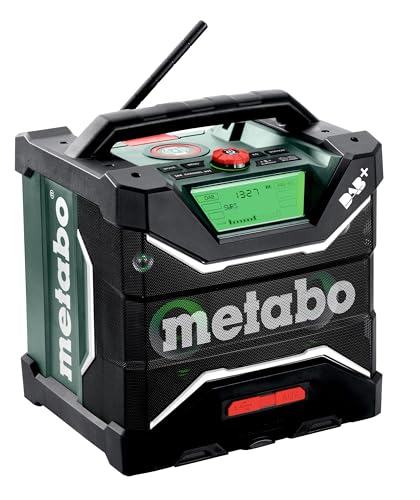 metabo Akku-Baustellenradio RC 12-18 32W BT DAB+ - 18 V - Bluetooth, AUX, IP54 spritzwassergeschützt, staubfest, stoßfest - Ladefunktion für Akkus und Smartphones