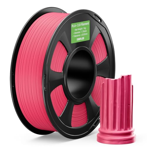 DEEPLEE PLA+ 2.0 Filament 1.75mm, Stronger Toughness 3D Printer Filament, Hot Pink 1KG, Upgrade PLA Plus 3D Printer Filament, High Speed PLA+ Filament for Most FDM 3D Drucker
