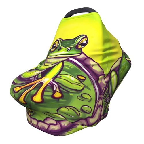 XZDHYZ Frog in a pond Versatile full-print Stroller Chair Cover/Nursing Cover, specially designed for your baby, Black