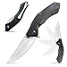 Eafengrow Moon Tactical Hunting Folding Knife with D2 Blade G10 Handle Pocket Knife Outdoor Tool (Moon-Black)