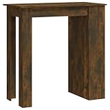 Eleganz Bartisch mit Regal Räuchereiche 102x50x103,5cm - Holzwerkstoff Tisch für Küche, Wohnzimmer - Platzsparend & Langlebig