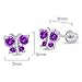 925 Sterling Silver Rhodium Plated Butterfly Purple Cubic Zirconia Stud Screwback Baby Girls Earrings