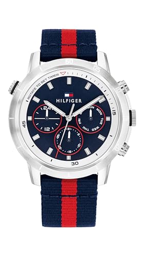 Image of Tommy Hilfiger Sport Quartz Analog with Blue Dial Blue Leather Strap Watch for Men - TH1792124W