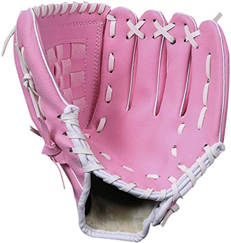 ZYYRSS Baseball-Handschuh für Kinder/Jugendliche/Erwachsene, Softball-Handschuhe, Sport-Schlaghandschuhe PU-Leder-Handschuh für die Linke Hand, Wurf für die rechte Hand (Rosa, 10,5 Zoll)