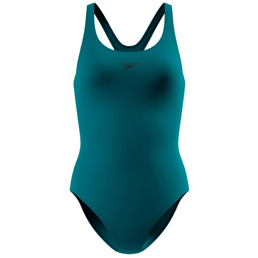 Speedo Women's Endurance+ Medalist Swimsuit Swimming Costume Green Size 36" Approx UK 12