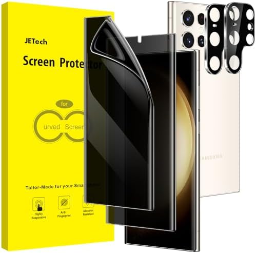 JETech TPU Privacy Screen Protector for Samsung Galaxy S23 Ultra, 2+2 Pack