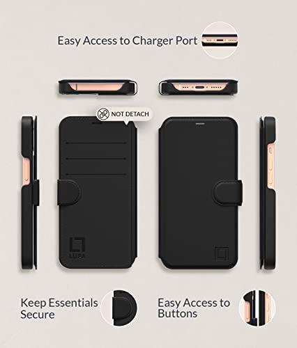 Lupa Iphone X Wallet Case -Slim & Lightweight Iphone X Flip Case With Credit Card Holder - Iphone 10 Wallet Case For Women & Men - Faux Leather I Phone Xs Purse Cases With Magnetic Closure – Black #TOP3