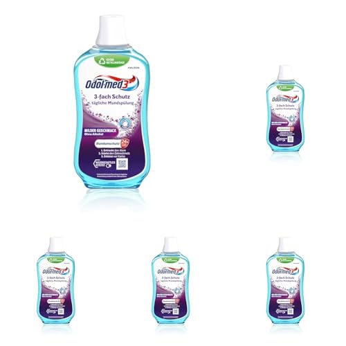 Odol-med3 Mundspülung 3-Fach Schutz, alkoholfreie Mundspülung, 500 ml (Packung mit 5) Odol-med3 Mundspülung 3-Fach Schutz, alkoholfreie Mundspülung, 500 ml (Packung mit 5)