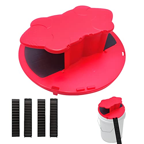 Mouse Trap Bucket, Humane Chipmunk Squirrel and Rat Trap , 5 Gallon Flip and Slide Mouse Trap, Auto Reusable Smart Rat Trap for Indoor Outdoor, Update Double Mouse Head Design Style
