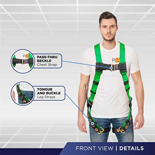 Image of Construction Harness 5 Point Adjustment, Back D-Ring, Grommet Legs, Multiple Styles I OSHA ANSI Compliant