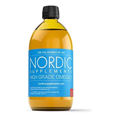 Nordic Supplements High Strength 500ml Omega 3 Fish Oil. Taste Award Winning Lemon Flavoured and Tested Cover