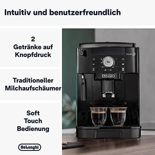 Bild 1 - De’Longhi Magnifica S - Perfetto Kaffeevollautomat mit klassischem Milchaufschäumer, Espresso- und Cappuccino Kaffeemaschine, Bedienfeld mit Tasten, Schwarz (ECAM11.112.B)