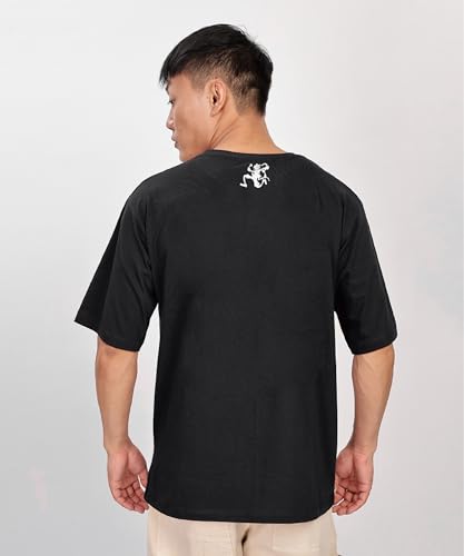 Image of SHODOX Bio-Washed Anti Bacterial 100% Pure Cotton Men's Oversized Aesthetic Premium Printed T-Shirt | Cozy Soft, Less Wrinkles Loose Fit, Drop Shoulder, Korean Baggy Style Tees for Mens