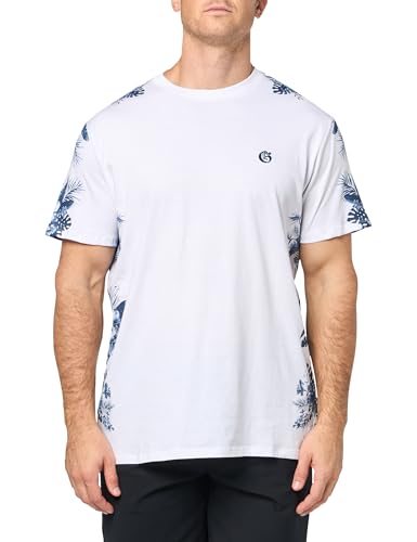 T-Shirt GUESS Eco Watercolor Palms Homme en coton bio imprimé tropical