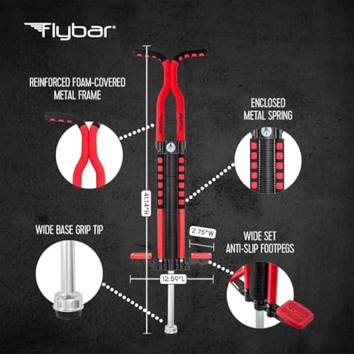 Image of Flybar Master Pogo Stick for Kids Ages 9+, 80-160 lbs - Easy Grip Handles - Active Exercise Toy for Tweens & Teens - Outdoor Toy with Non-Slip Foot Pegs for Boys and Girls - No Assembly Needed