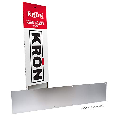Door Kick Plate - Clear Anodized Aluminum Door Kick Plate 8 X 34 - Aluminum Plate for Wood or Metal Door - Door Plate Interior or Exterior Front Door or Back Door - and adds Scratch Protection