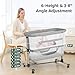Cowiewie Bassinet Bedside Sleeper, Portable, Breathable, Adjustable Baby Bedside Bassinet for Peaceful Nights, Light Grey
