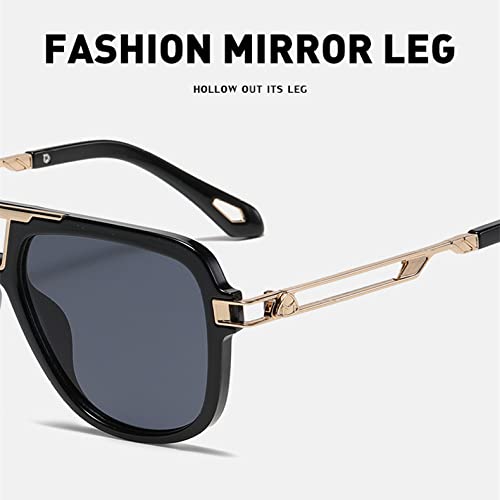 CGZWFERA-Retro Large Frame Sun Glasses Shades Casual Sunglasses Men's Sunglass Eyewear4