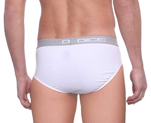 بوكسر قصير داخلي سادة بأستك عند الخصر بلون متباين للرجال من دايس، أبيض، XL