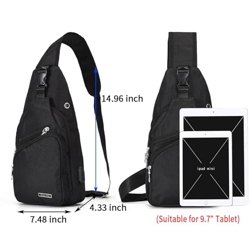 Seoky Rop Men Women Sling Backpack Anti Theft Crossbody Shoulder Chest Bag with USB Charging Port2