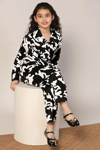 Image of Fashion Dream Girl's Rayon Abstract Printed Clothing Set|Co-ord Set|Casual Wear|Coordinate Outfit for Girls
