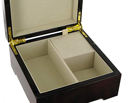 Lutèce Créations Caja de música para joyas/joyero musical de madera con calcomanías arabescos y mecanismo musical de resorte de 18 notas - El lago de los cisnes (P. I. Chaikovski)
