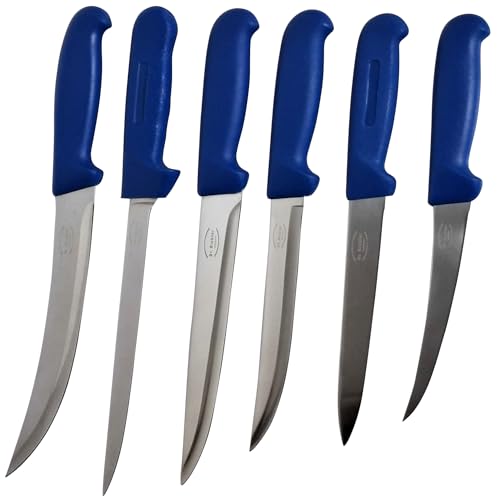 Dr. Richter 6-teiliges Metzgermesser Set Profi | Ausbeinmesser | Blockmesser | Filetiermesser