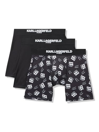 KARL LAGERFELD Men's 3 Pack Karl Print Boxer Briefs