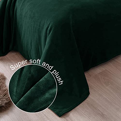 Exclusivo Mezcla King Size Flannel Fleece Velvet Plush Bed Blanket As Bedspread, Coverlet, Bed Cover (90X104 Inches, Forest Green) Soft, Lightweight, Warm And Cozy #TOP4