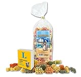 100% Durum-Hartweizengrieß mit Auszügen aus Spinat, Tomate, Paprika, Karotte und rote Beete