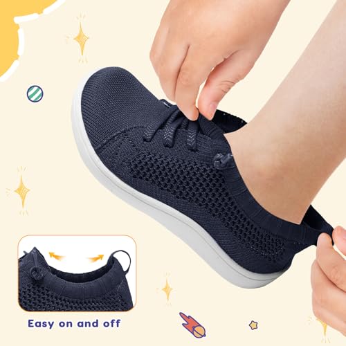 Image of LeIsfIt Toddler Shoes Girls Boys Wide Shoes Kids Zero Drop Minimalist Sneakers Barefoot Slip on Tennis Sneakers