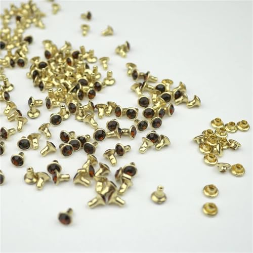 Remaches de cristal con base de metal multicolor de 6 mm para personalización creativa 5