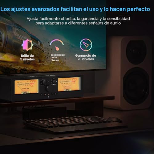 Miniatura 6 de Doukaudio Vu3pro - Medidor Vu Analógico Dual, Interruptor De Amplificador De 2 Vías, Selección De Altavoces, Amplificador De Audio, 2 En 2 Salidas Con Pastilla Mic Y Pantalla De Panel Db