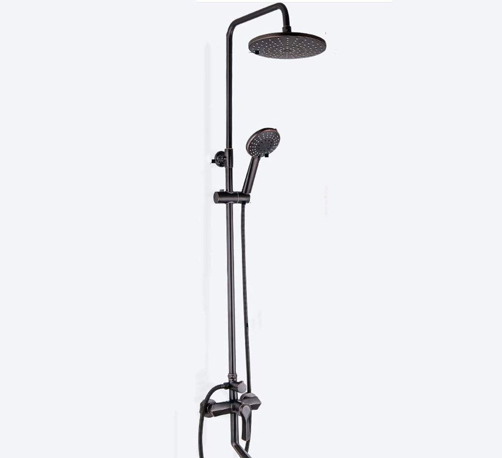 Mitigeur de douche inox avec colonne de douche cuivre pommeau de douche 9 pouces 3 jets