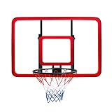 ERRU Basketballkorb Große Wandmontage Basketballkörbe mit PC-Backboard, Außen Erwachsene/Kinder Tragbare Basketball-Standplatz, 121x81cm (rot)