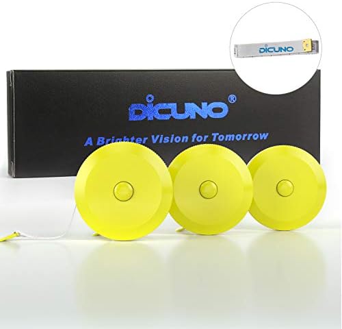 DiCUNO 60-Inch 1.5 Meter Soft and Retractable Tape Body Tailor Sewing Craft Cloth Dieting Measuring Tape (6 Colors of Blue, Red, Yellow, White, Pink, Green and Two Soft Tapes)