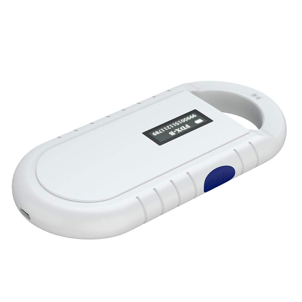 Vbestlife Escáner portátil de Chips para Mascotas, 134.2kHz Compatibilidad con ISO 11784/11785 FDX-B e ID64 RFID, Lector RFID de Animales de Mano Animales/Mascotas/Perros/Gatos/Cerdos