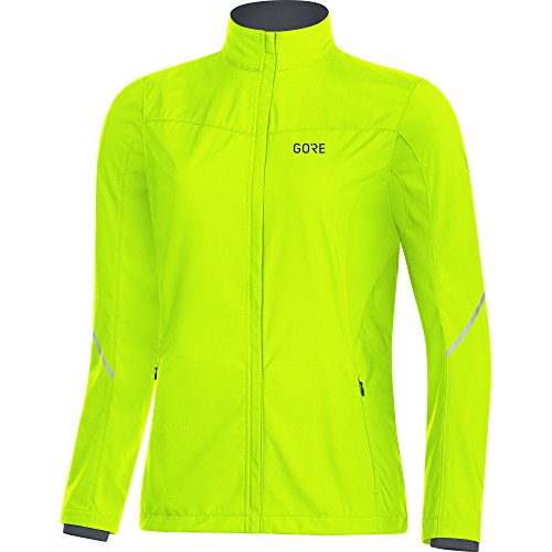 GORE WEAR Women's Windproof Running Jacket, R3 Women's Partial Windstopper Jacket, Size: L, Color: Neon Yellow, 100081