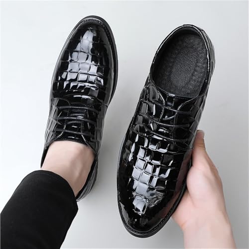 Men's Patent Leather Dress Shoes Business British Style Pointed Toe Wedding Formal Genuine Leather Trendy Shoes4