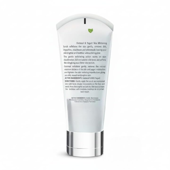 Herbals Glow,Oatmeal And Yogurt Skin Scrub, 100g,(pack of 1) Scrub for tanning and ageing All types for clean,clear and spotless skin.