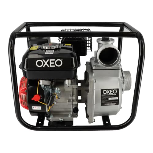 Pompe à eau thermique moteur 5,5CV 4 tps - Débit 1000 Litres par minute - Raccord 3 Pouces - Motopompe jardin - Ht aspiration 8m