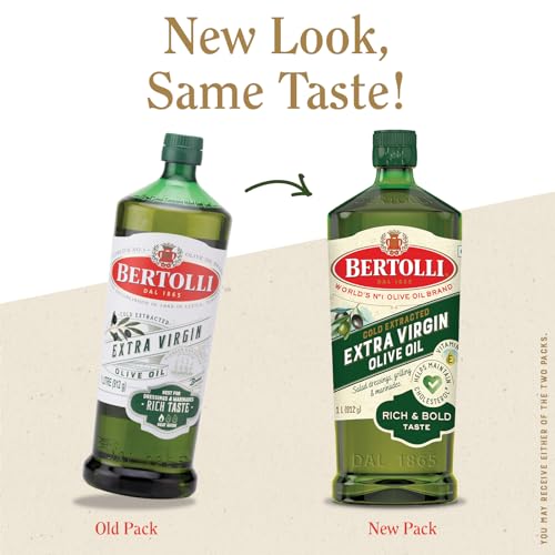 Image of Bertolli Extra Virgin Olive Oil 1L | Cold Extracted, Rich & Bold Taste, Ideal for Salads, Dressings & Drizzling | World's No. 1 Olive Oil Brand (Pack of 2)