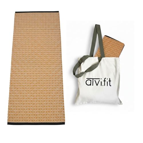 Image of Pure cotton anti-skid, machine wash yoga mat. 73inches x 24inches, 5mm thickness (7mm (Rust Orange))