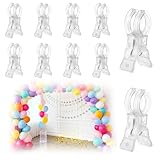 10pcs Balloon Arch Clips, Plastic Spring Garland Clamps Transparent Heavy Duty Clips for Balloon Arch Photography Wedding Engagement Backdrop Crafts Decoration