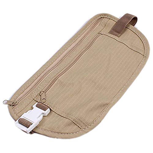 ウエストバッグウエストポーチ極薄ランニングジョギングウォーキング海外旅行用貴重品収納多機能ライトグレー魅力的なデザイン