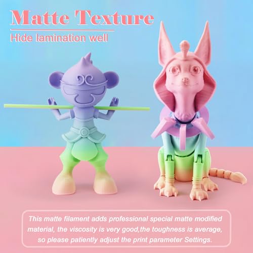 Image of LOVOON 3D Printing Filament Bundle 2KG Matte Rainbow Gradient PLA Filament 1.75mm Color Changing Printer Filaments Multicolor Shift fit Most 3D Printers Pen Printer for Kids,1KG X 2 Spools